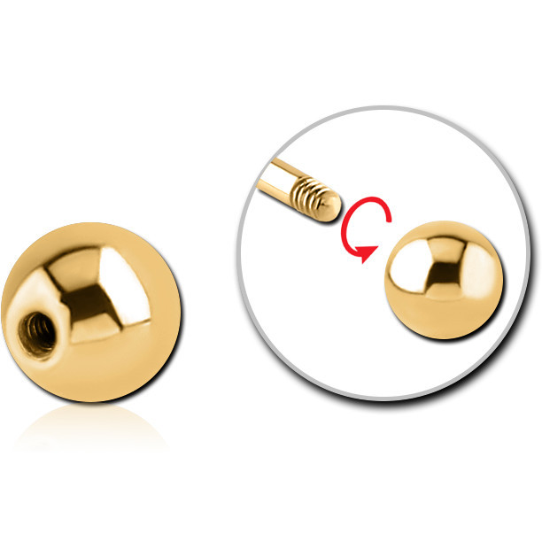 GOLD PVD 18K COATED TITANIUM BALL