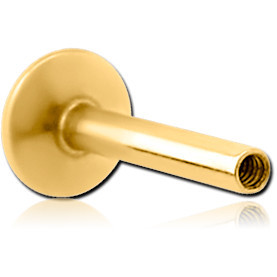 GOLD PVD 18K COATED TITANIUM INTERNALLY THREADED LABRET PIN