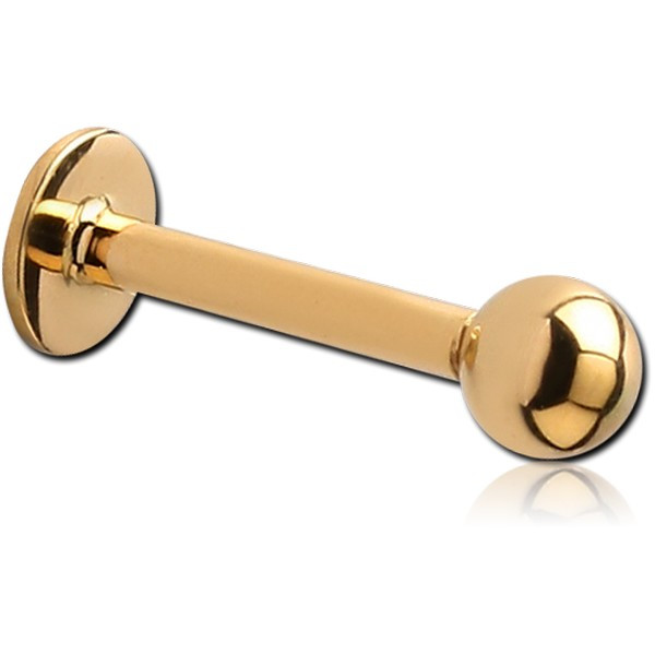 GOLD PVD 18K COATED TITANIUM INTERNALLY THREADED MICRO LABRET