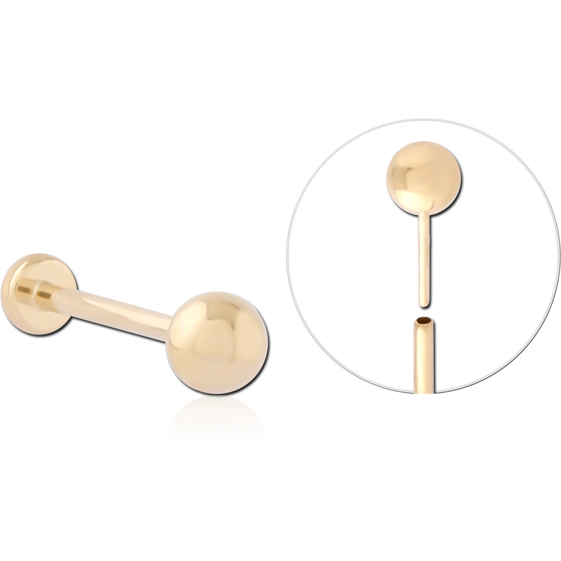 GOLD PVD 18K COATED TITANIUM THREADLESS LABRET