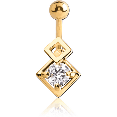GOLD PVD COATED SURGICAL STEEL JEWELLED BANANA