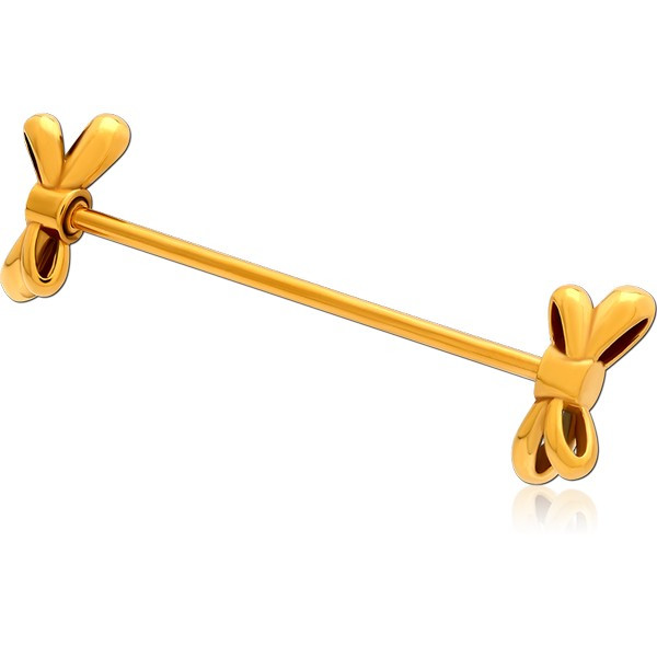 GOLD PVD COATED SURGICAL STEEL ATTACHMENT FOR INDUSTRIAL BARBELL