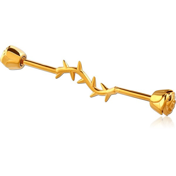 GOLD PVD COATED SURGICAL STEEL ATTACHMENT FOR INDUSTRIAL BARBELL
