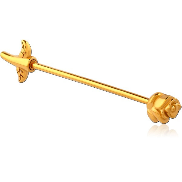 GOLD PVD COATED SURGICAL STEEL ATTACHMENT FOR INDUSTRIAL BARBELL