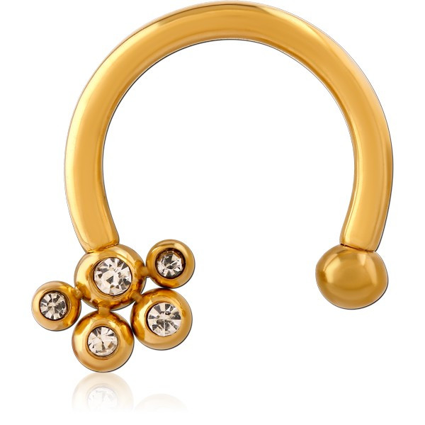 GOLD PVD COATED SURGICAL STEEL ATTACHMENT INTERNALLY THREADED FOR CIRCULAR BARBELL