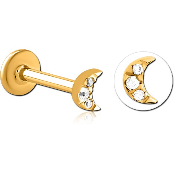 GOLD PVD COATED SURGICAL STEEL INTERNALLY THREADED CURVED MICRO BARBELL