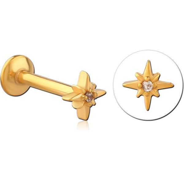 GOLD PVD COATED SURGICAL STEEL INTERNALLY THREADED CURVED MICRO BARBELL