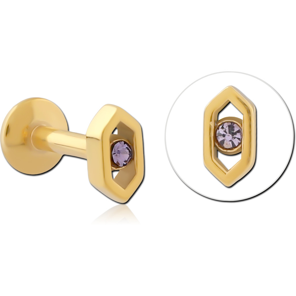 GOLD PVD SURGICAL STEEL INTERNALLY THREADED MICRO LABRET