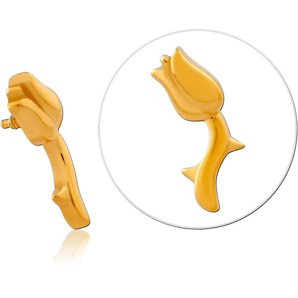 GOLD PVD COATED SURGICAL STEEL MICRO ATTACHMENT FOR 1.2MM INTERNALLY THREADED PINS