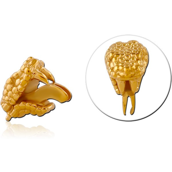 GOLD PVD COATED SURGICAL STEEL MICRO ATTACHMENT FOR 1.2MM INTERNALLY THREADED PINS