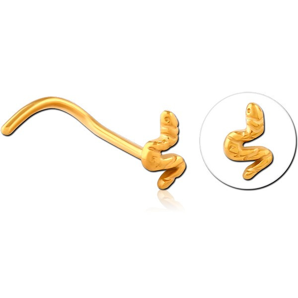 GOLD PVD COATED SURGICAL STEEL CURVED NOSE STUD