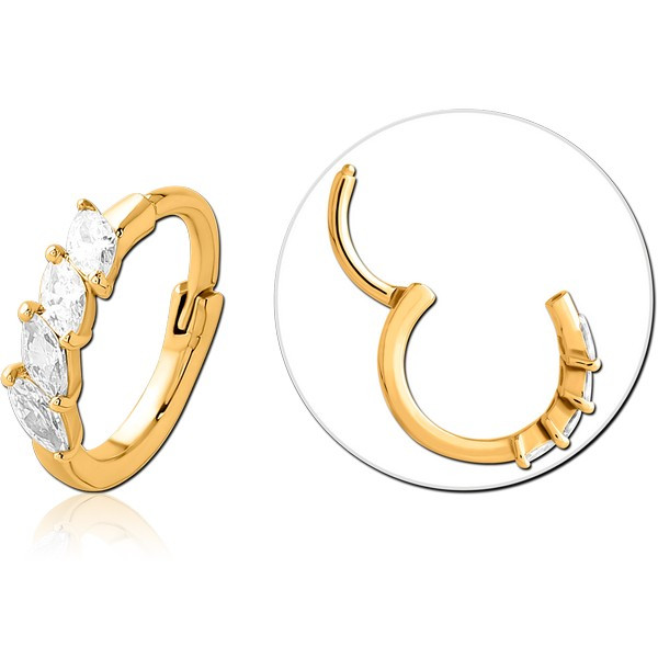 GOLD PVD COATED SURGICAL STEEL JEWELLED MULTI PURPOSE CLICKER
