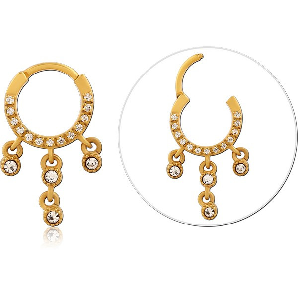 GOLD PVD COATED SURGICAL STEEL JEWELED MULTI PURPOSE CLICKER