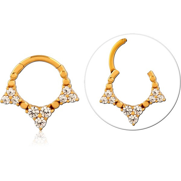 STERLING SILVER 925 GOLD PVD COATED JEWELED MULTI PURPOSE CLICKER
