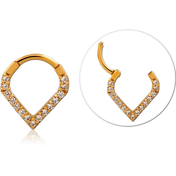 STERLING SILVER 925 GOLD PVD COATED JEWELED MULTI PURPOSE CLICKER