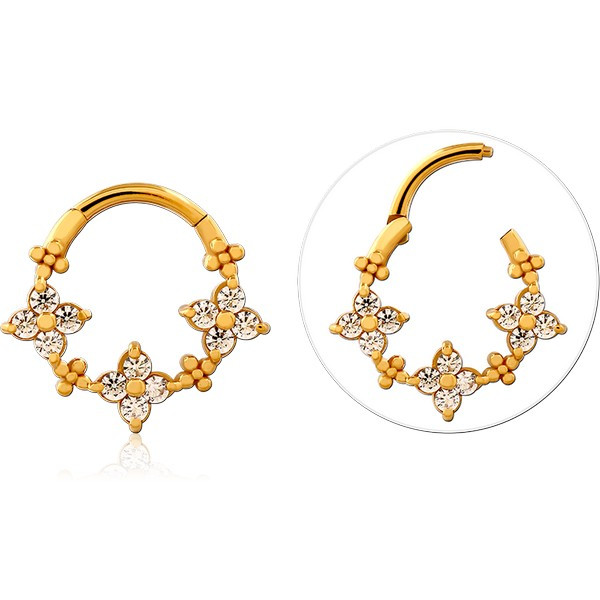 STERLING SILVER 925 GOLD PVD COATED JEWELED MULTI PURPOSE CLICKER