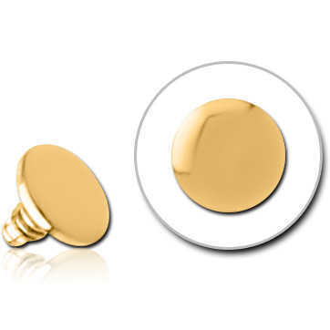 GOLD PVD COATED TITANIUM DISC FOR 1.2MM INTERNALLY THREADED PINS