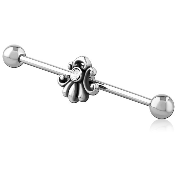 SURGICAL STEEL INDUSTRIAL BARBELL ADJUSTABLE SLIDING CHARM