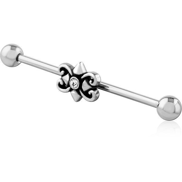 SURGICAL STEEL INDUSTRIAL BARBELL ADJUSTABLE SLIDING CHARM