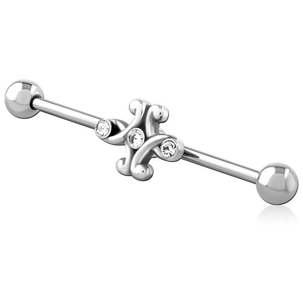 SURGICAL STEEL INDUSTRIAL BARBELL ADJUSTABLE SLIDING CHARM