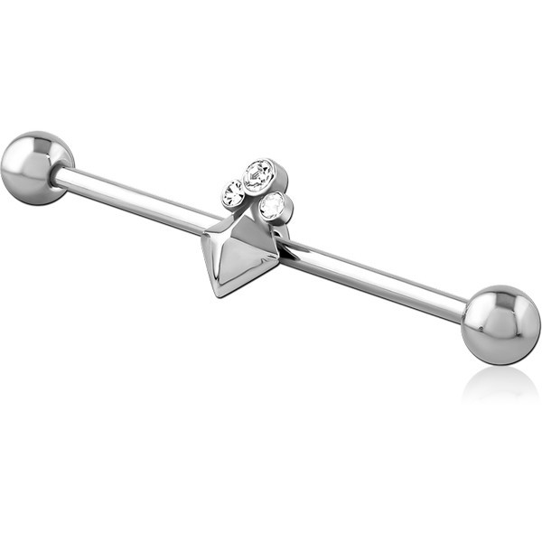 SURGICAL STEEL INDUSTRIAL BARBELL ADJUSTABLE SLIDING CHARM