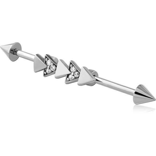 SURGICAL STEEL INDUSTRIAL BARBELL ADJUSTABLE SLIDING CHARM