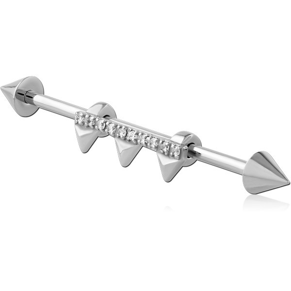 SURGICAL STEEL INDUSTRIAL BARBELL ADJUSTABLE SLIDING CHARM