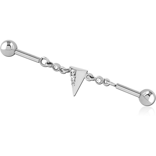 SURGICAL STEEL INDUSTRIAL BARBELL CHARM