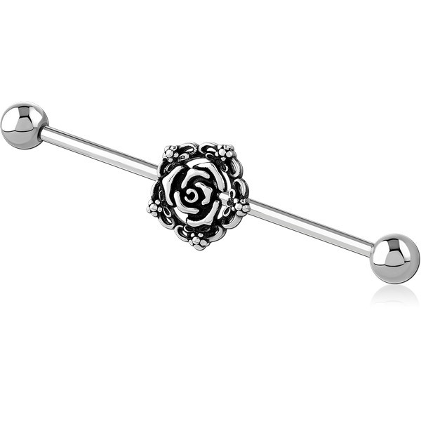 SURGICAL STEEL INDUSTRIAL BARBELL - FLOWER