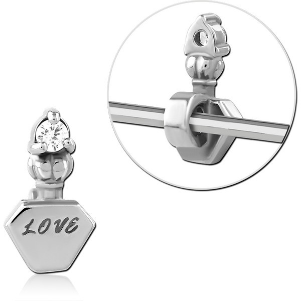 SURGICAL STEEL ADJUSTABLE SLIDING CHARM FOR INDUSTRIAL BARBELL