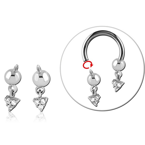 SURGICAL STEEL ATTACHMENT INTERNALLY THREADED FOR CIRCULAR BARBELL