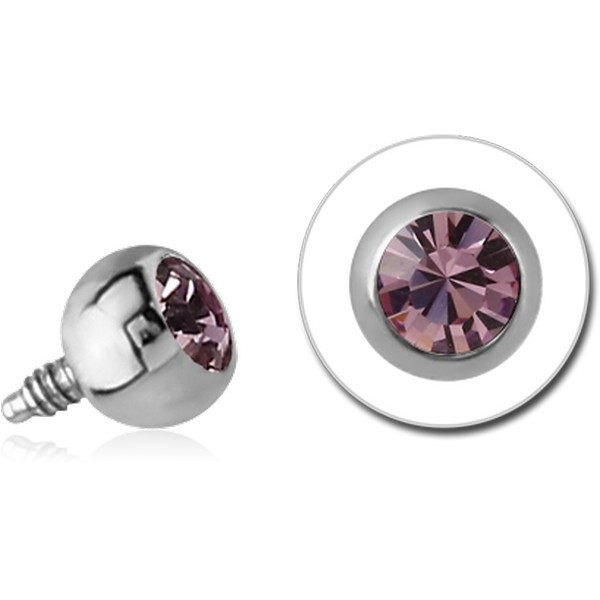 SURGICAL STEEL SWAROVSKI CRYSTAL JEWELLED BALL FOR 1.6MM INTERNALLY THREADED PIN