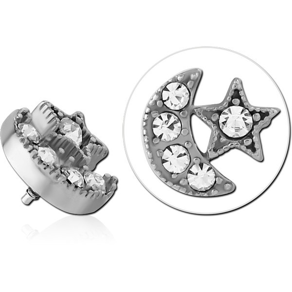 SURGICAL STEEL JEWELED ATTACHMENT FOR 1.6MM INTERNALLY THREADED PINS