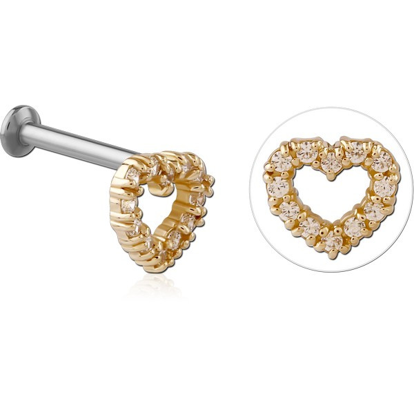 14K GOLD JEWELED ATTACHMENT FOR 1.2MM INTERNALLY THREADED PINS