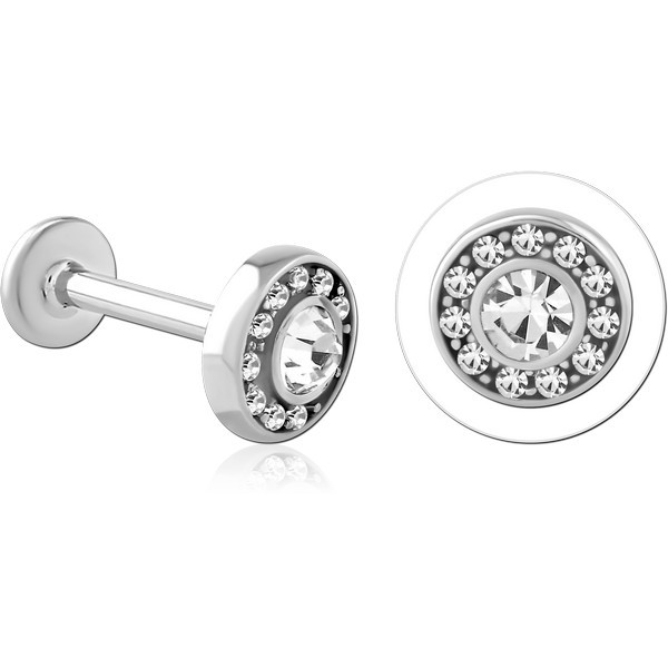 SURGICAL STEEL INTERNALLY THREADED JEWELED MICRO LABRET