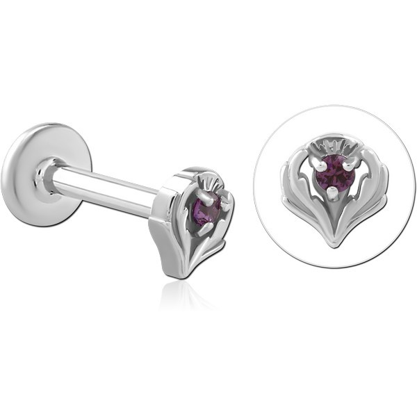 SURGICAL STEEL INTERNALLY THREADED JEWELED MICRO LABRET