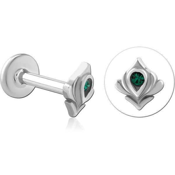 SURGICAL STEEL INTERNALLY THREADED JEWELED MICRO LABRET