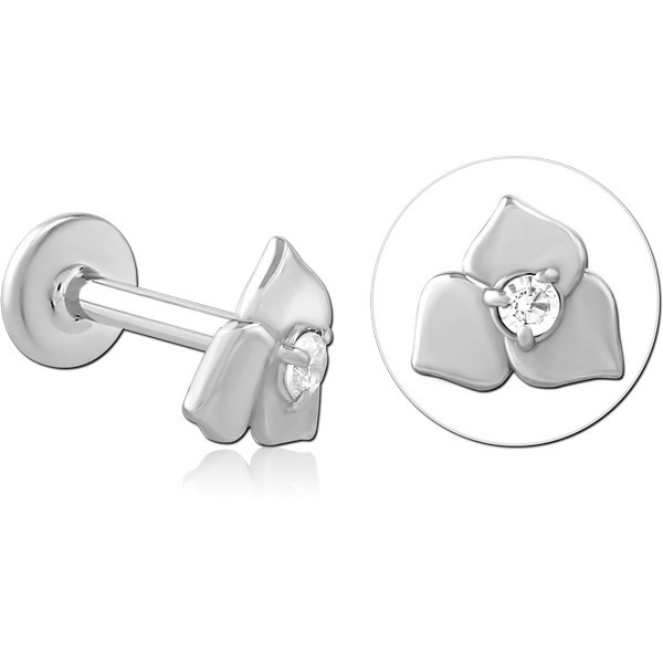 SURGICAL STEEL INTERNALLY THREADED JEWELED MICRO LABRET