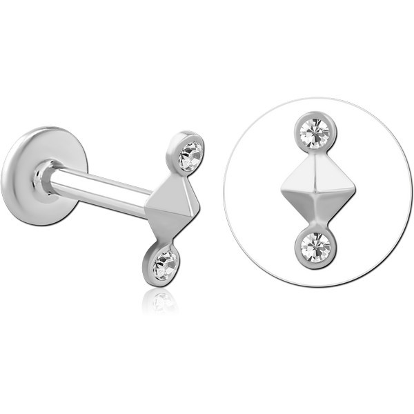 SURGICAL STEEL INTERNALLY THREADED JEWELED MICRO LABRET
