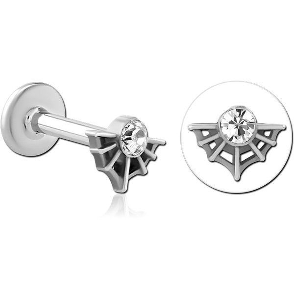 SURGICAL STEEL INTERNALLY THREADED JEWELED MICRO LABRET
