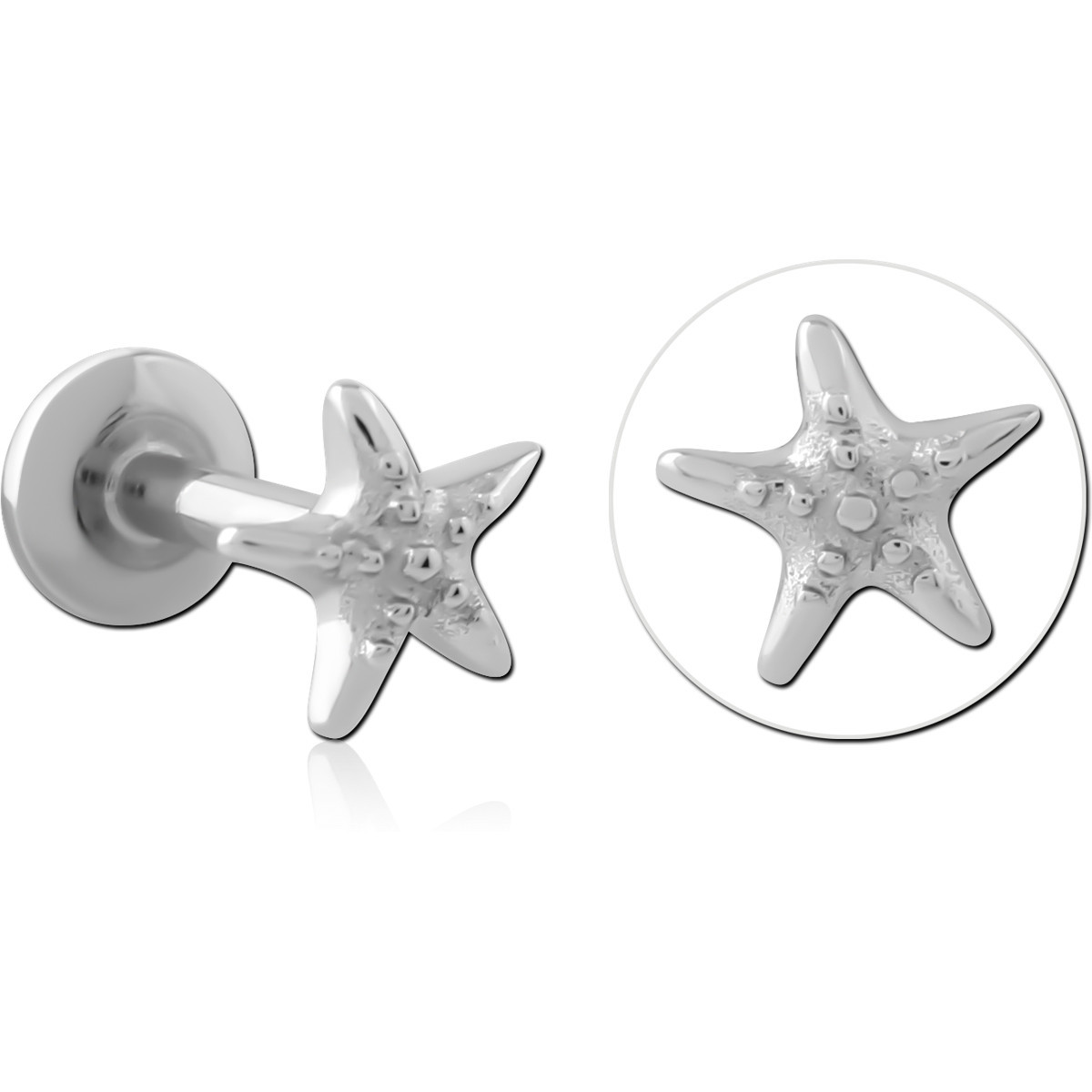 316L SURGICAL STEEL INTERNAL LABRET STARFISH