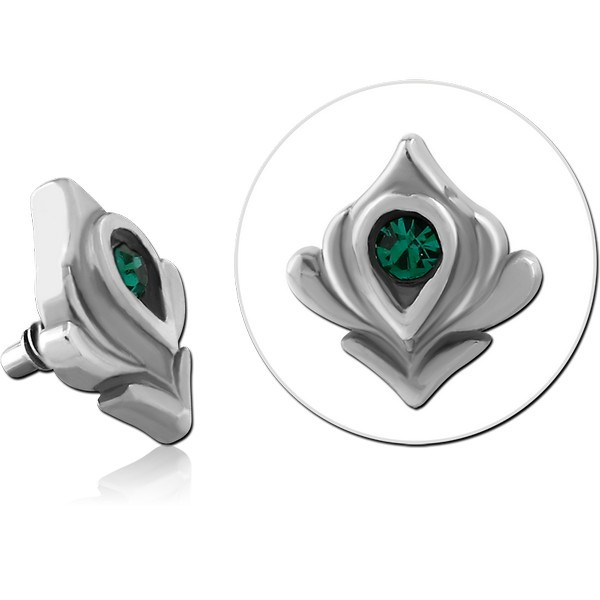 SURGICAL STEEL JEWELED MICRO ATTACHMENT FOR 1.2MM INTERNALLY THREADED PINS
