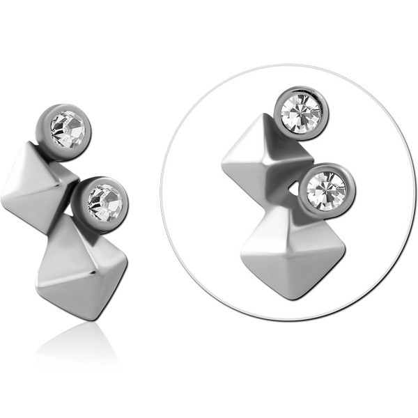 SURGICAL STEEL JEWELED MICRO ATTACHMENT FOR 1.2MM INTERNALLY THREADED PINS