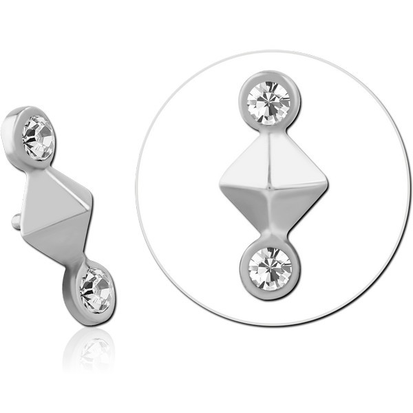 SURGICAL STEEL JEWELED MICRO ATTACHMENT FOR 1.2MM INTERNALLY THREADED PINS