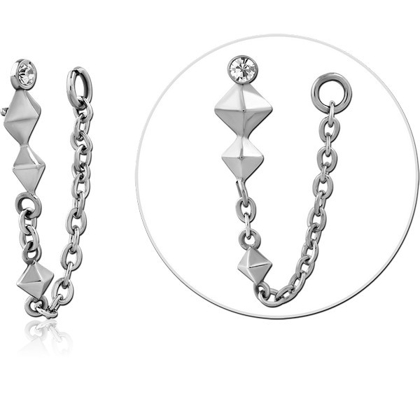 SURGICAL STEEL JEWELED MICRO ATTACHMENT FOR 1.2MM INTERNALLY THREADED PINS
