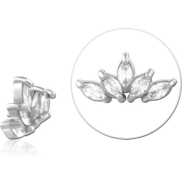 SURGICAL STEEL JEWELED MICRO ATTACHMENT FOR 1.2MM INTERNALLY THREADED PINS