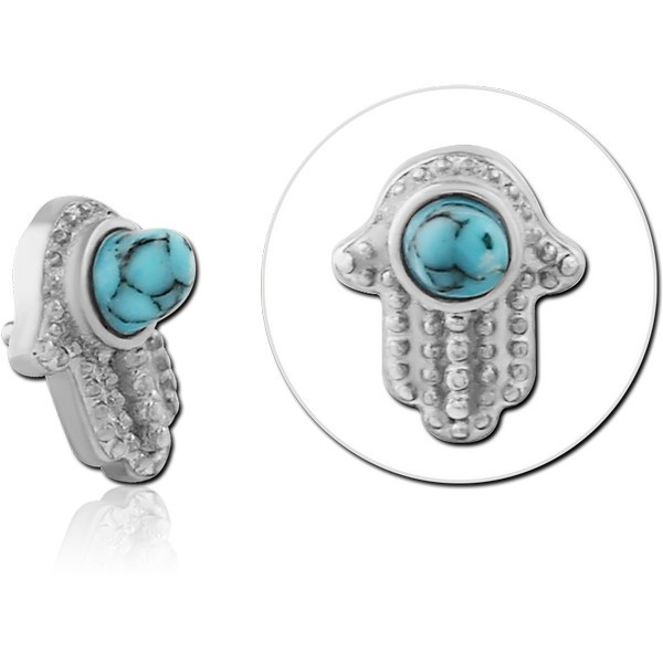 SURGICAL STEEL JEWELED MICRO ATTACHMENT FOR 1.2MM INTERNALLY THREADED PINS