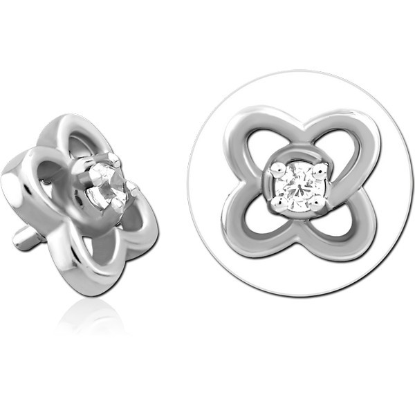 SURGICAL STEEL JEWELED MICRO ATTACHMENT FOR 1.2MM INTERNALLY THREADED PINS