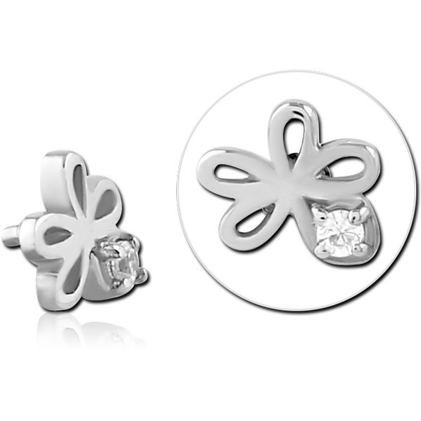 SURGICAL STEEL JEWELED MICRO ATTACHMENT FOR 1.2MM INTERNALLY THREADED PINS