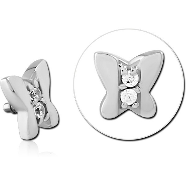 SURGICAL STEEL JEWELED MICRO ATTACHMENT FOR 1.2MM INTERNALLY THREADED PINS